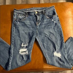 Old Navy Blue Distressed Boyfriend Jeans